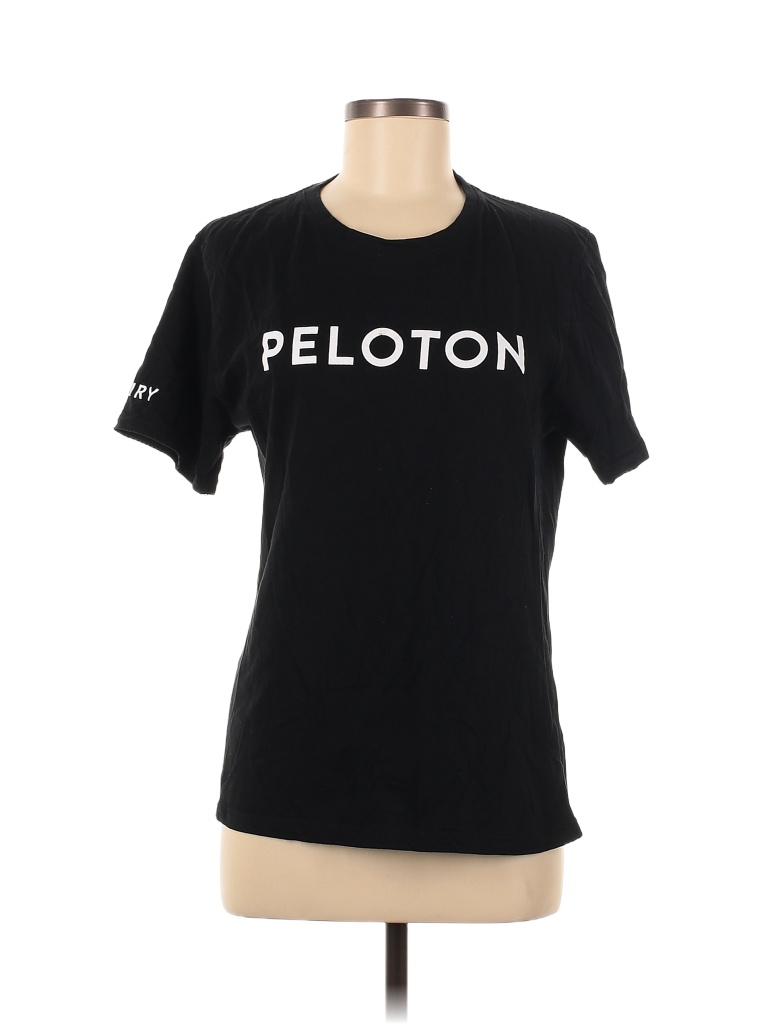 Peloton Graphic Solid Black Short Sleeve T-Shirt Size M - photo 1