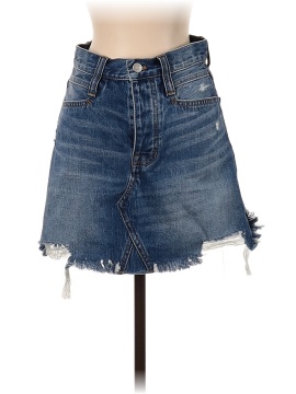 Madewell Rigid Denim Straight Mini Skirt: Destructed Edition (view 1)