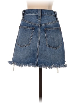 Madewell Rigid Denim Straight Mini Skirt: Destructed Edition (view 2)