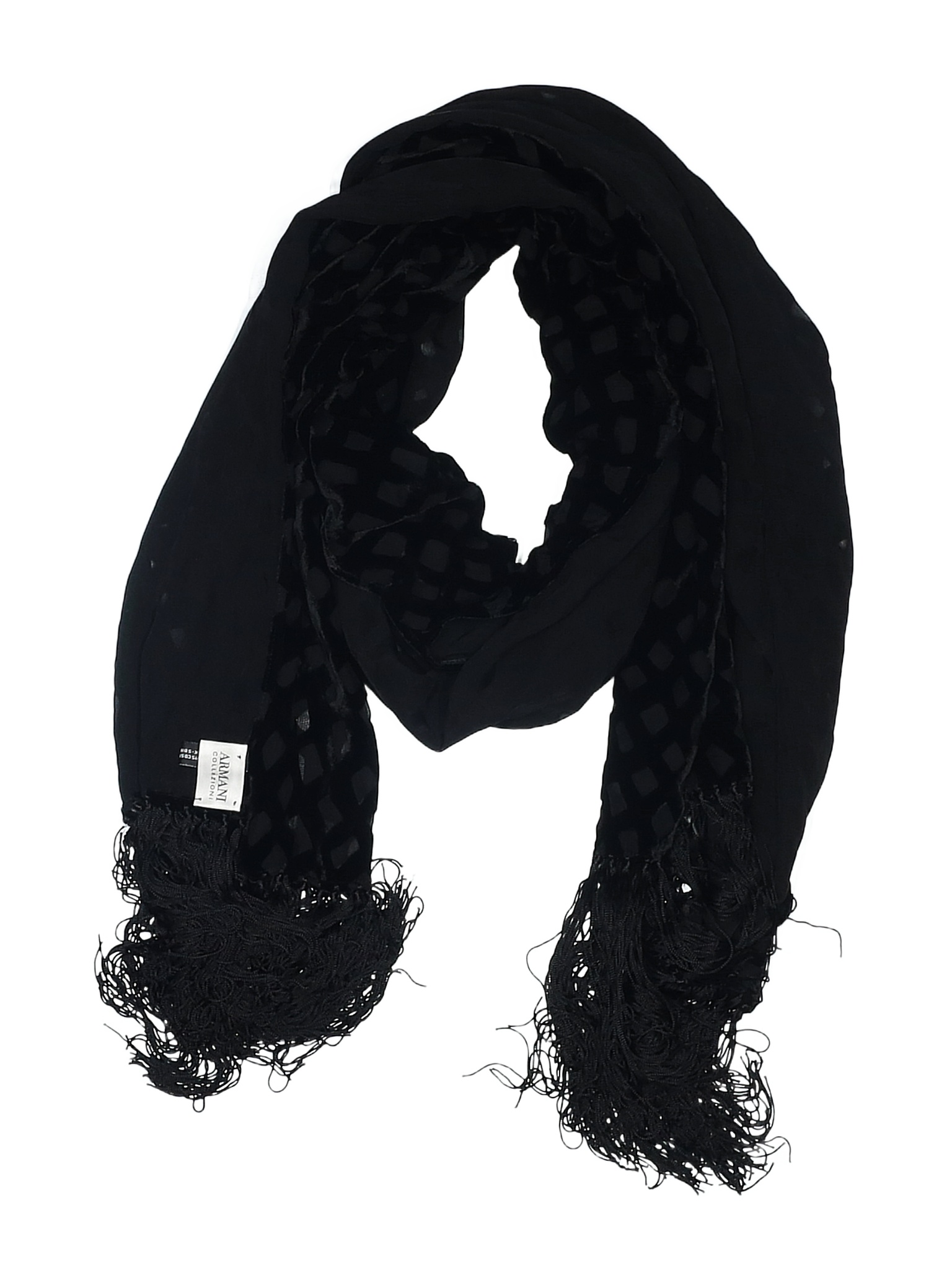 Armani Collezioni Solid Black Scarf One Size - 82% off | thredUP