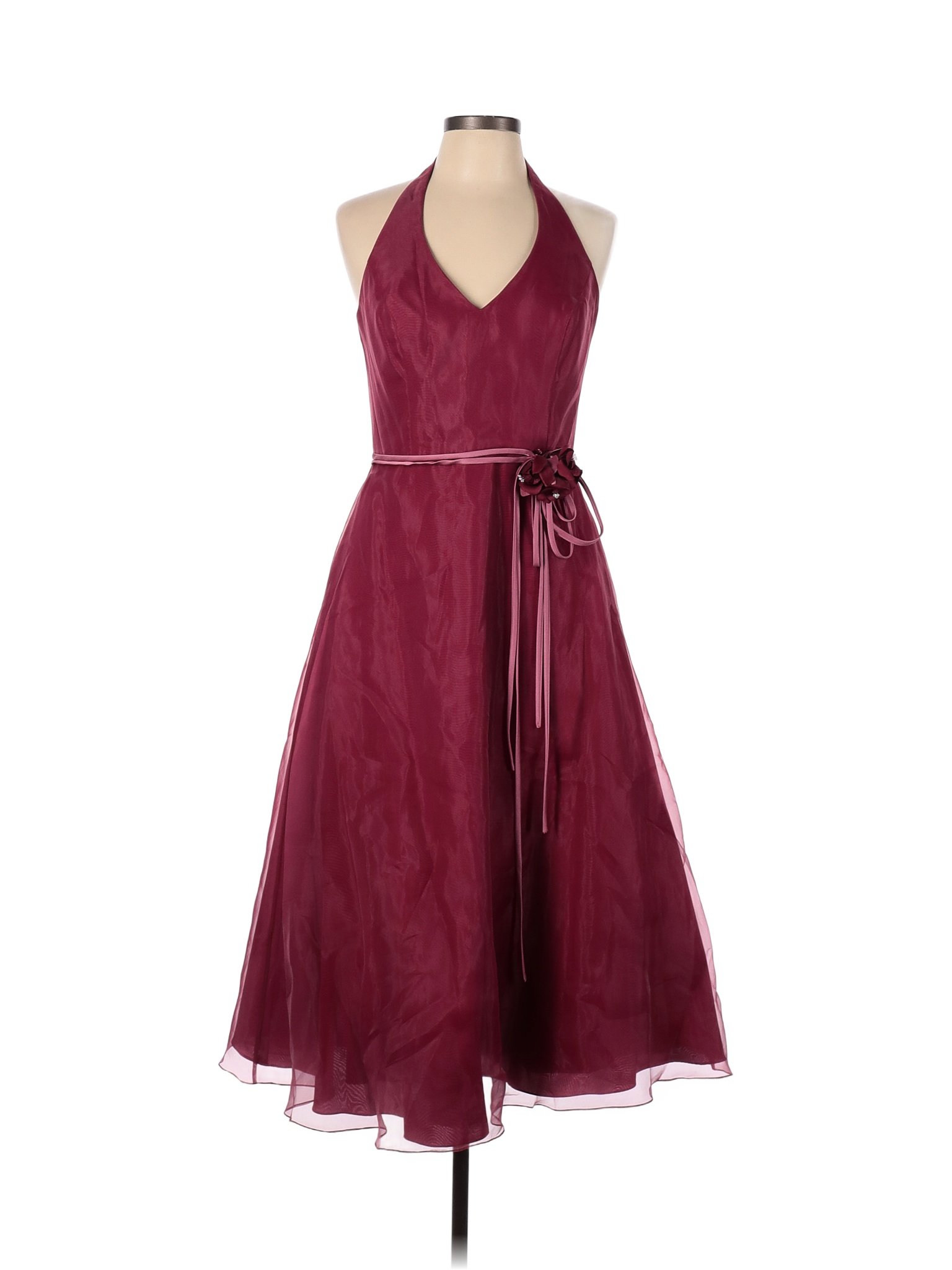 David's Bridal 100 Polyester Solid Colored Burgundy Cocktail Dress