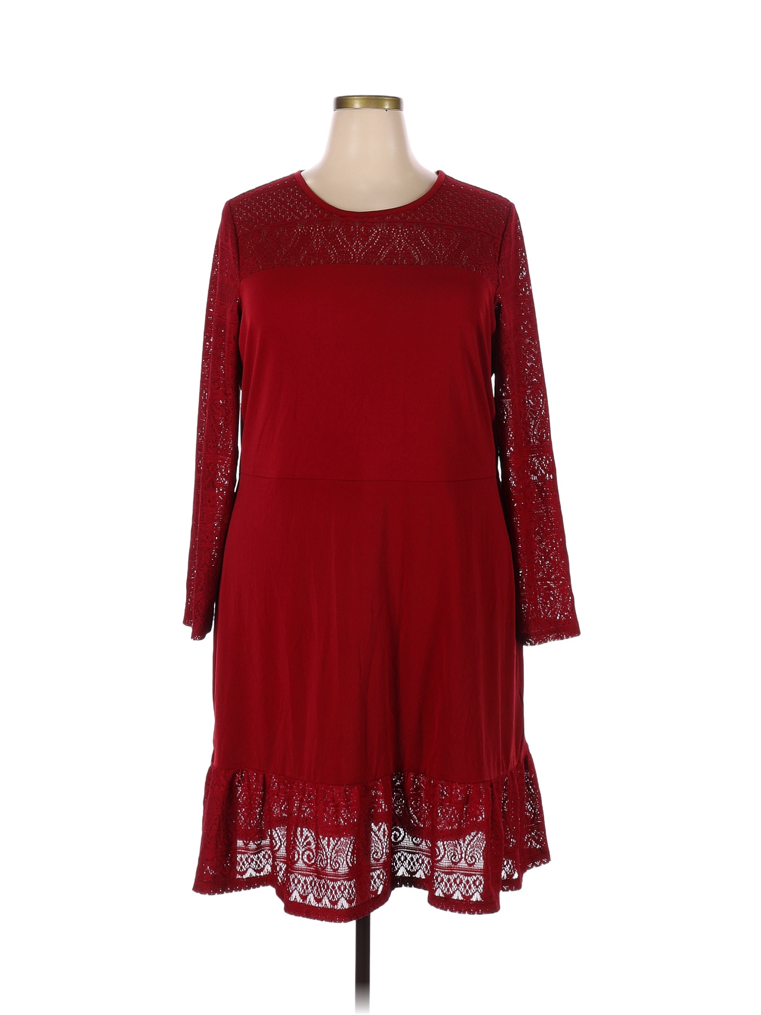 MICHAEL Michael Kors Solid Colored Red Casual Dress Size 2X (Plus) - 70 ...