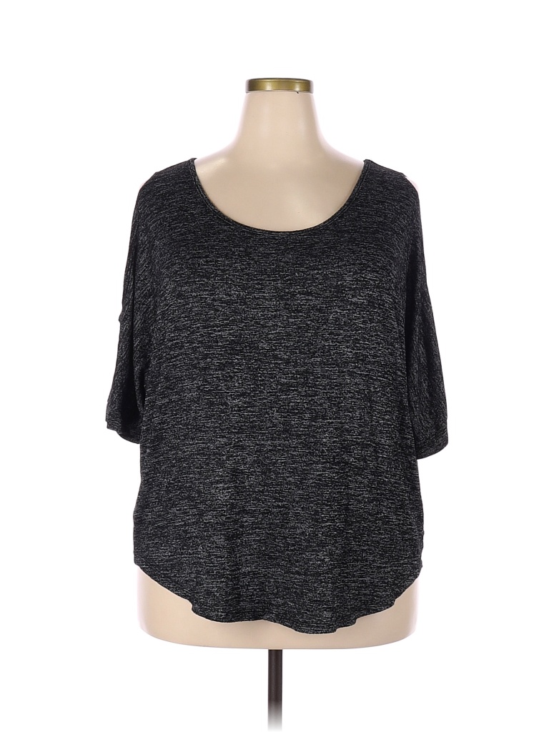 Bobbie Brooks Black Gray Short Sleeve Top Size 2x (plus) - 30% Off 