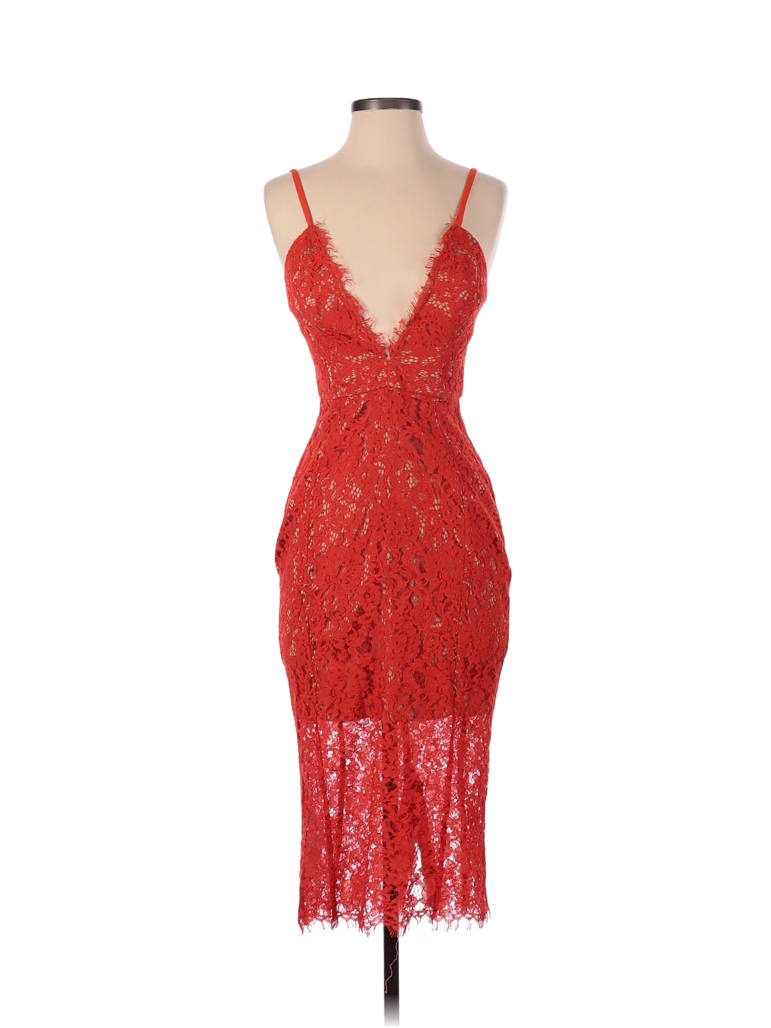 House of CB Solid Colored Orange Cocktail Dress Size S 55 off thredUP