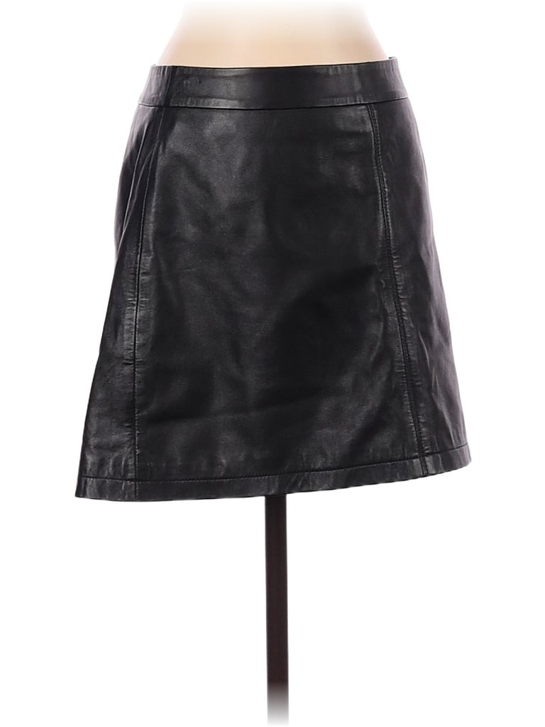 Cupcakes & Cashmere 100% Leather Solid Black Leather Skirt Size 4 - 81% ...