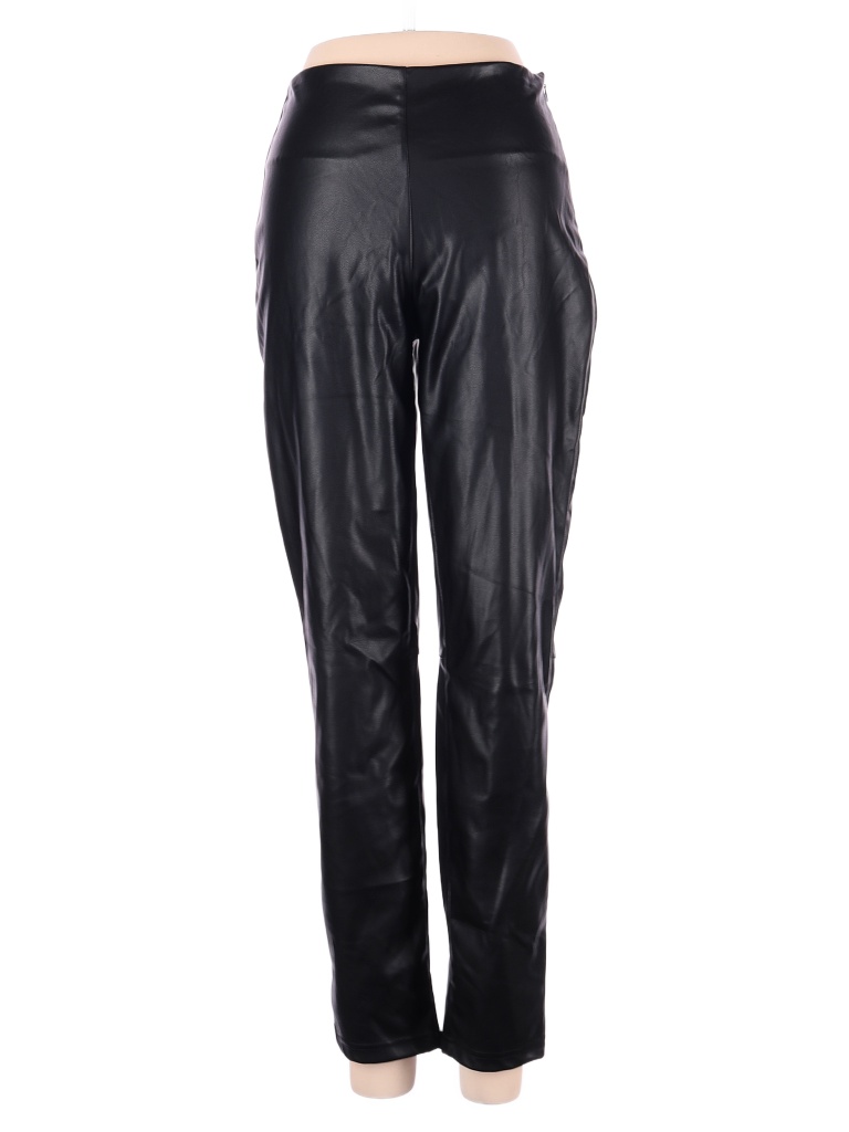 Fabletics 100% Polyurethane Solid Black Faux Leather Pants Size M - 64% ...