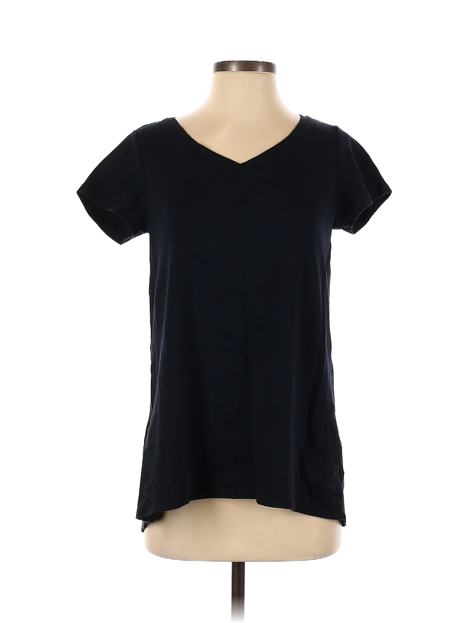 Isaac Mizrahi LIVE! 100% Cotton Solid Black Short Sleeve T-Shirt Size ...