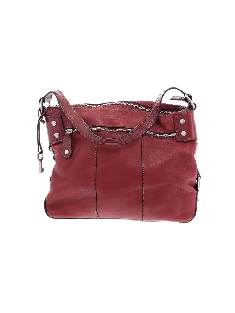 Fossil 100% Leather Red Leather Shoulder Bag One Size - 69% off | thredUP