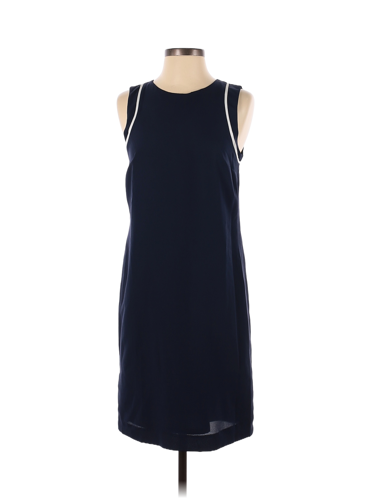 Banana Republic 100% Polyester Solid Navy Blue Casual Dress Size 2 - 86 ...
