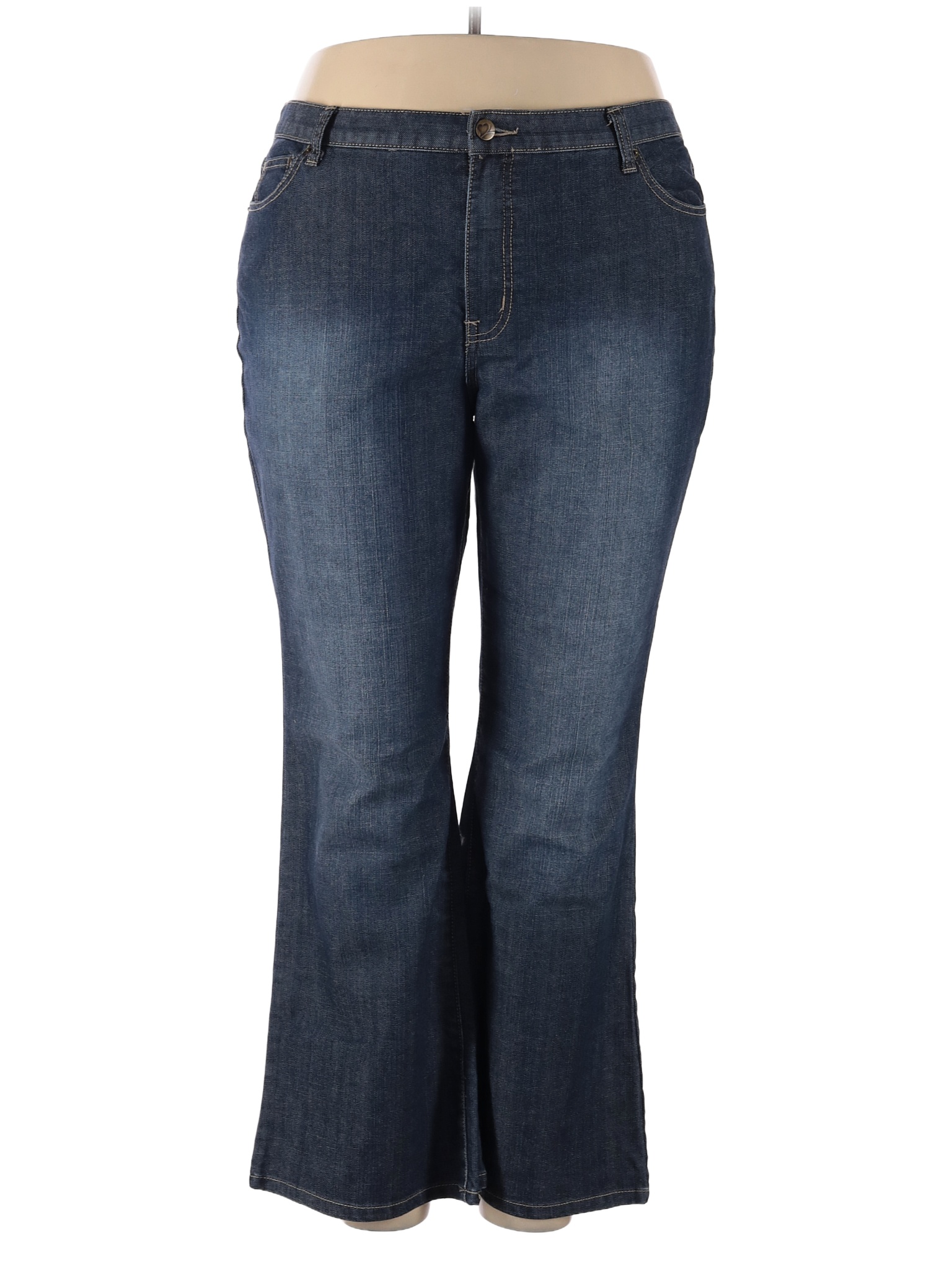 Fashion Bug Solid Blue Jeans Size 26 (Plus) 47 off thredUP