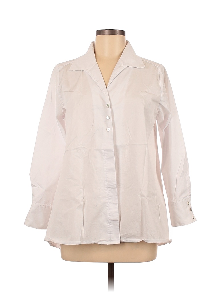 Marla Wynne Solid White Long Sleeve Button-Down Shirt Size M - 72% off ...