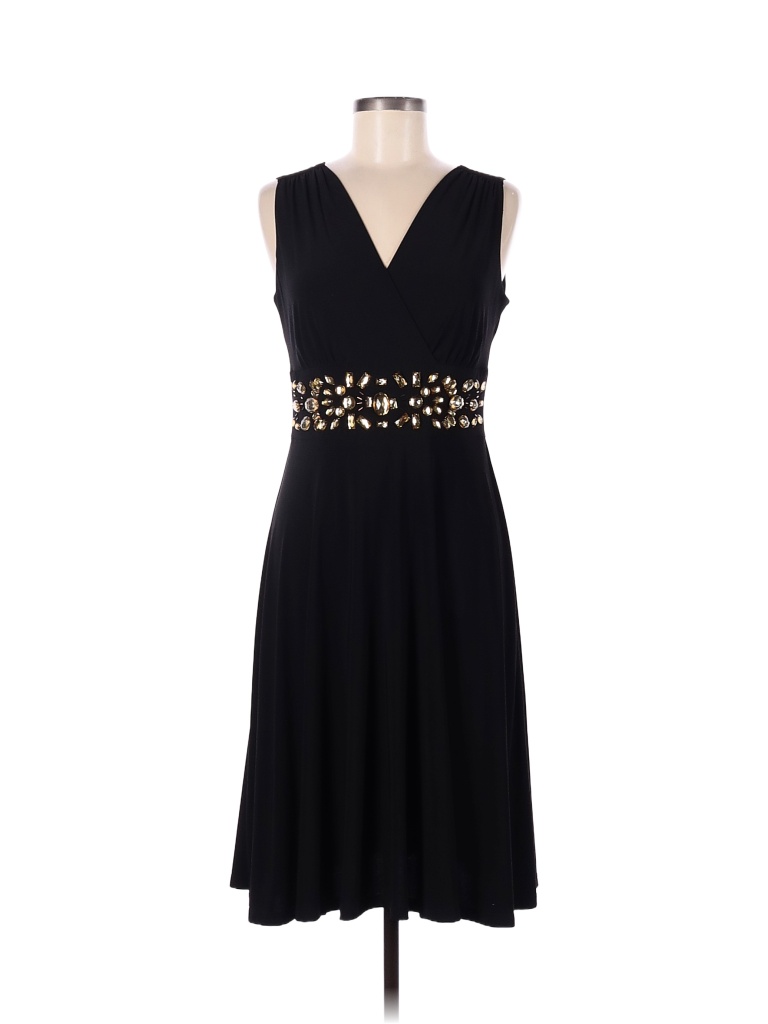 Ronni Nicole Solid Black Casual Dress Size 8 - photo 1
