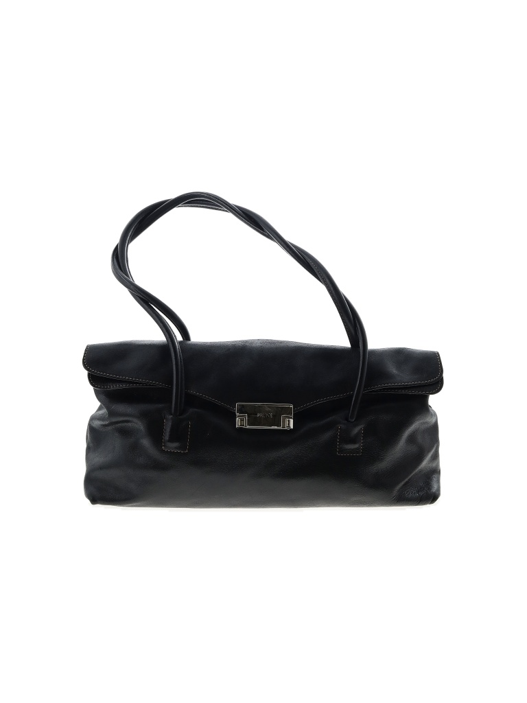 Prune 100 Leather Solid Black Leather Shoulder Bag One Size 78 off
