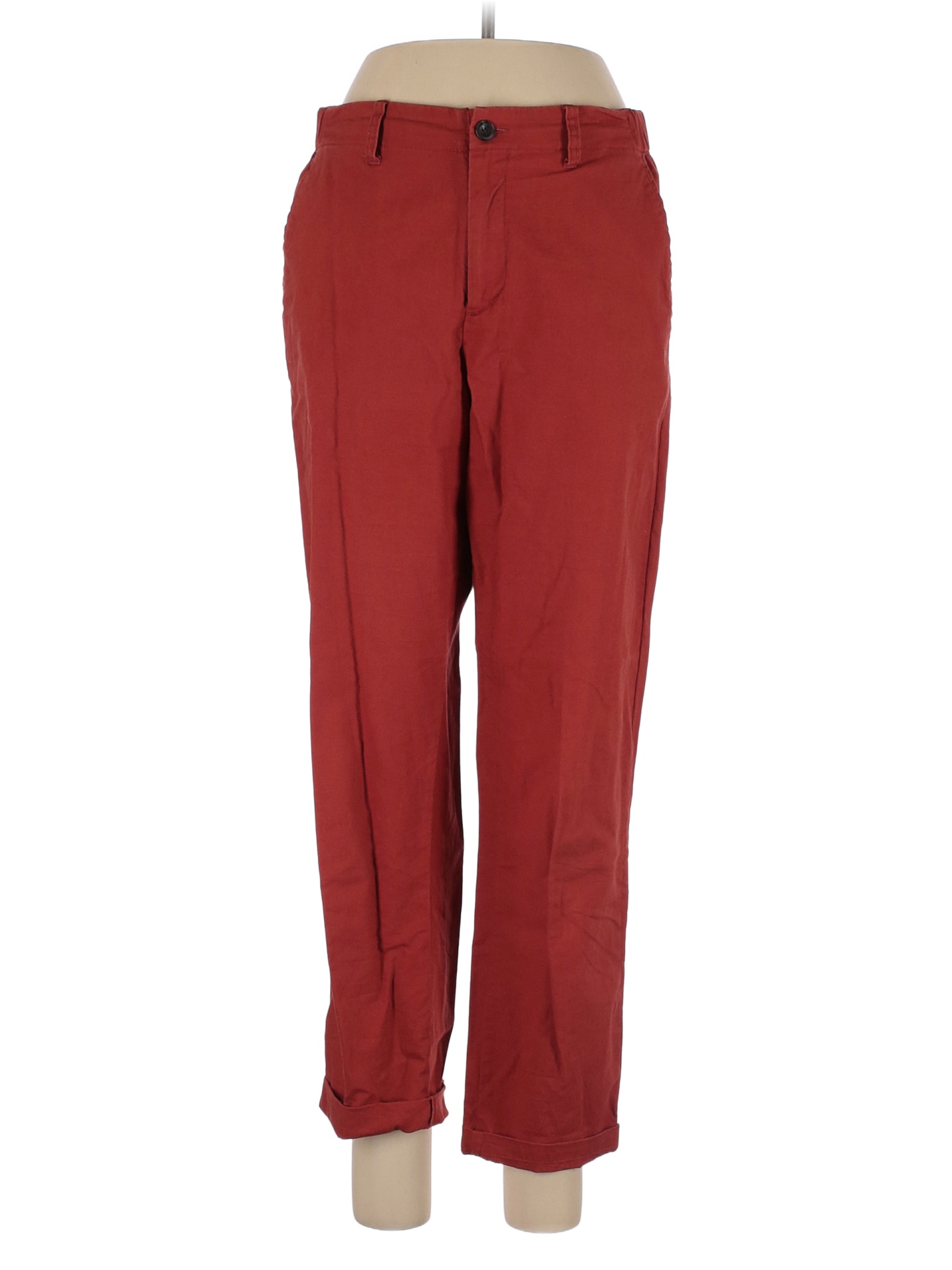Uniqlo Solid Colored Red Linen Pants Size M 53 off thredUP