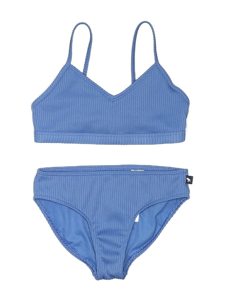Abercrombie Chevron-herringbone Blue Two Piece Swimsuit Size 7 - 8 - photo 1
