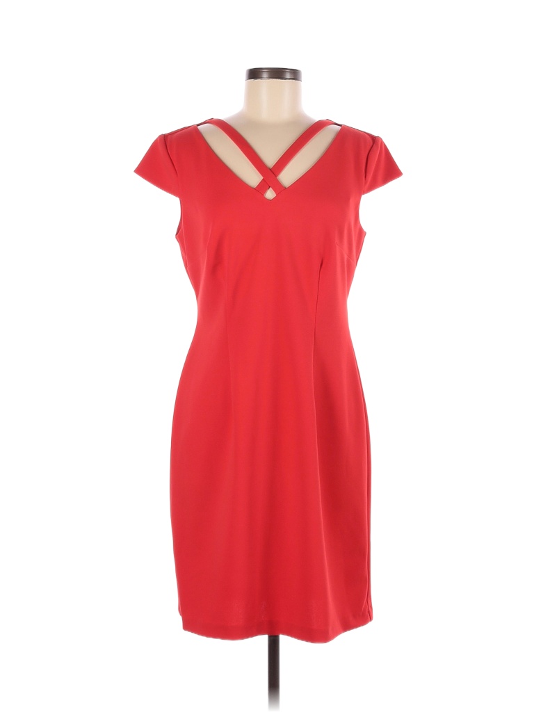 Connected Apparel Orange Casual Dress Size 8 - photo 1