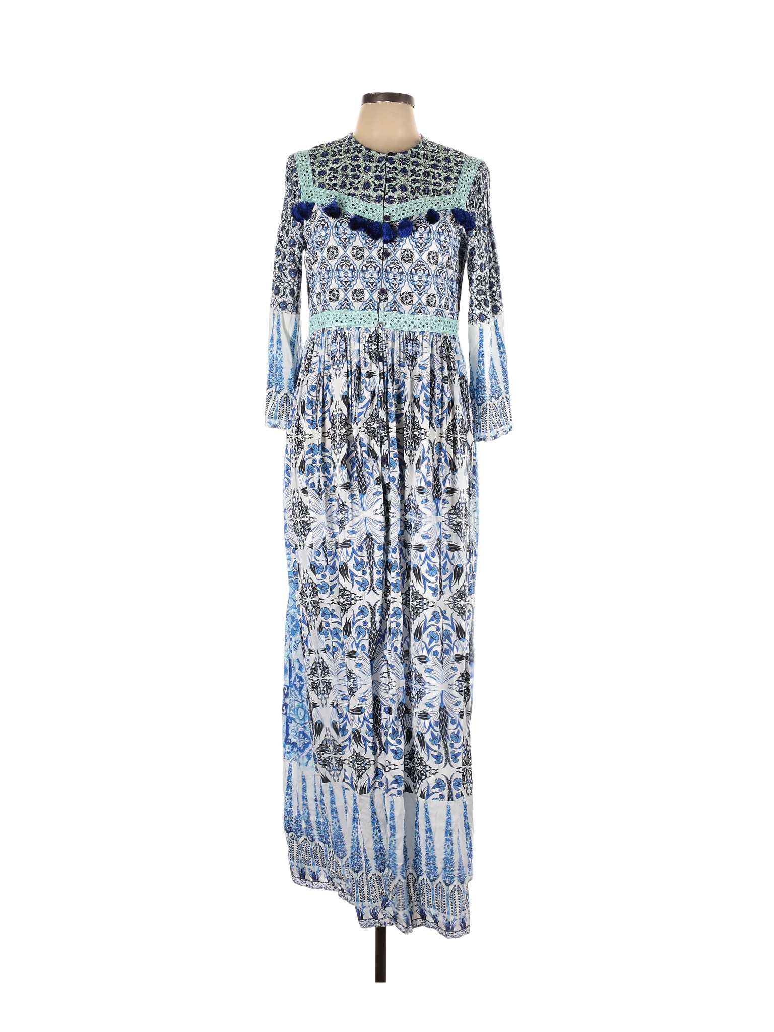 Hemant And Nandita Multi Color Blue Casual Dress Size L - 74% off | thredUP