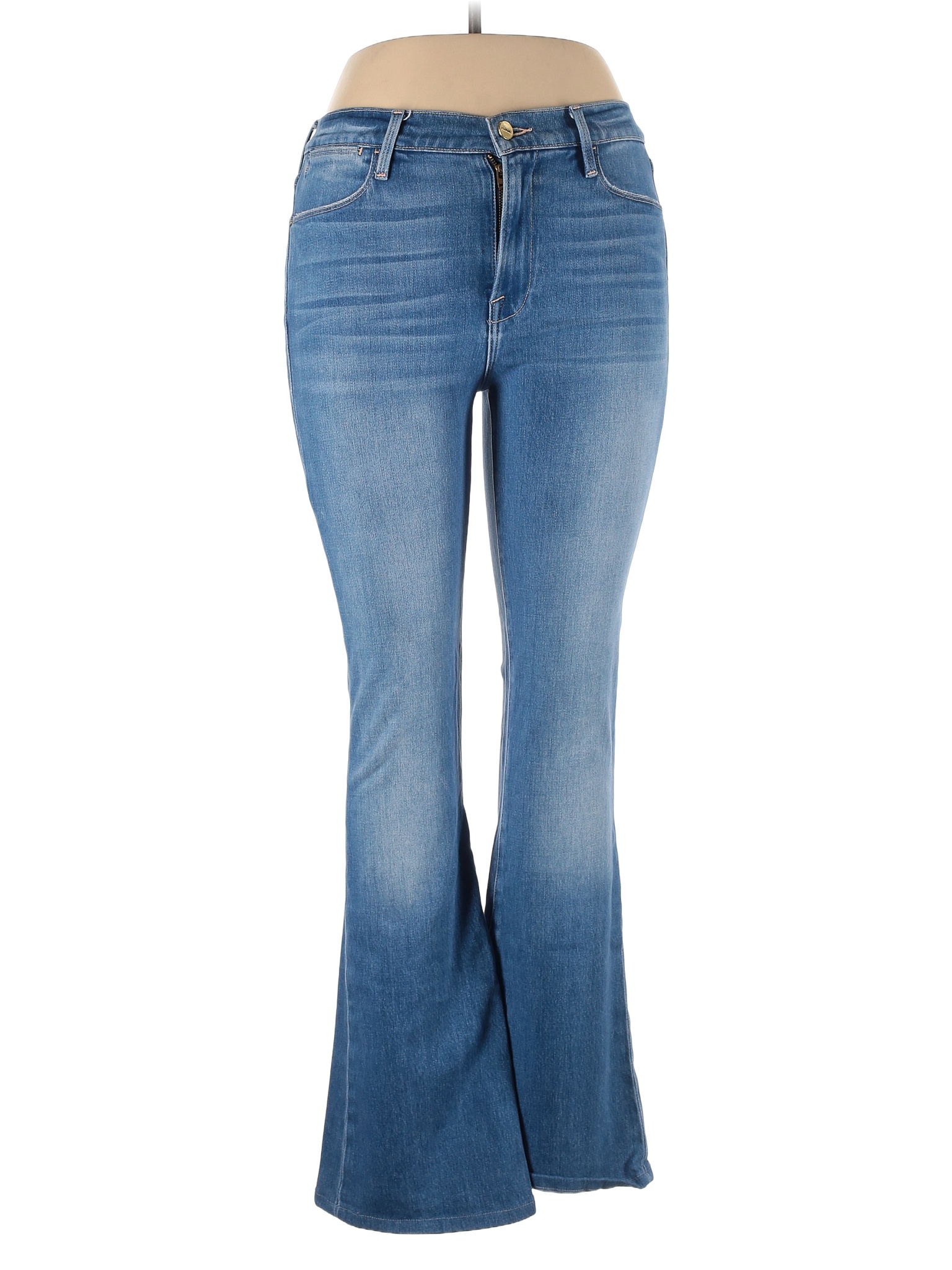FRAME Denim Solid Blue Jeans 30 Waist - 84% off | thredUP