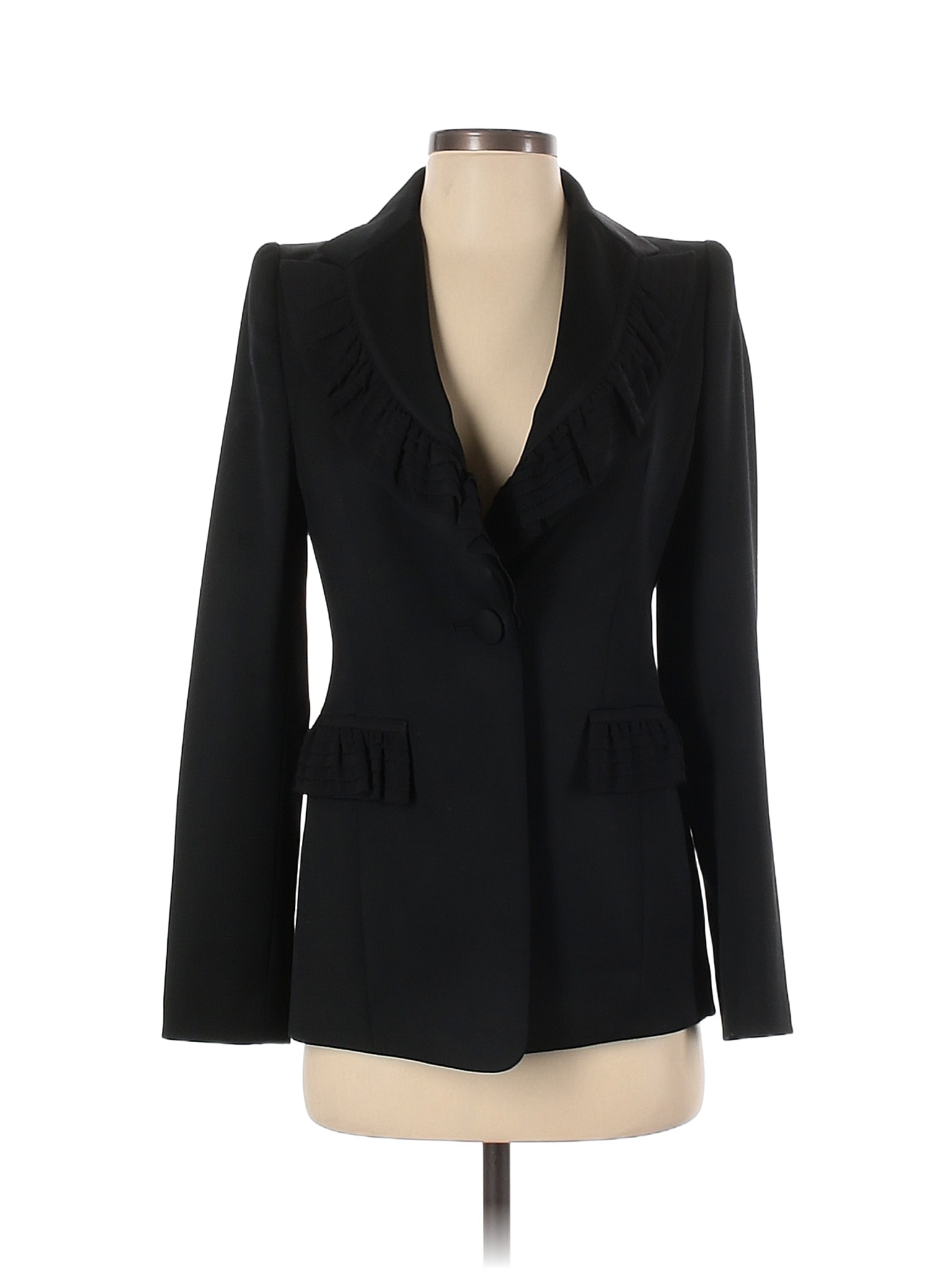 Escada Solid Black Wool Blazer Size 34 (EU) - 90% off | thredUP