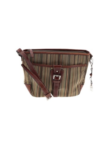 Etienne Aigner Stripes Multi Color Brown Crossbody Bag One Size