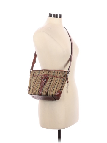 Etienne Aigner Stripes Multi Color Brown Crossbody Bag One Size