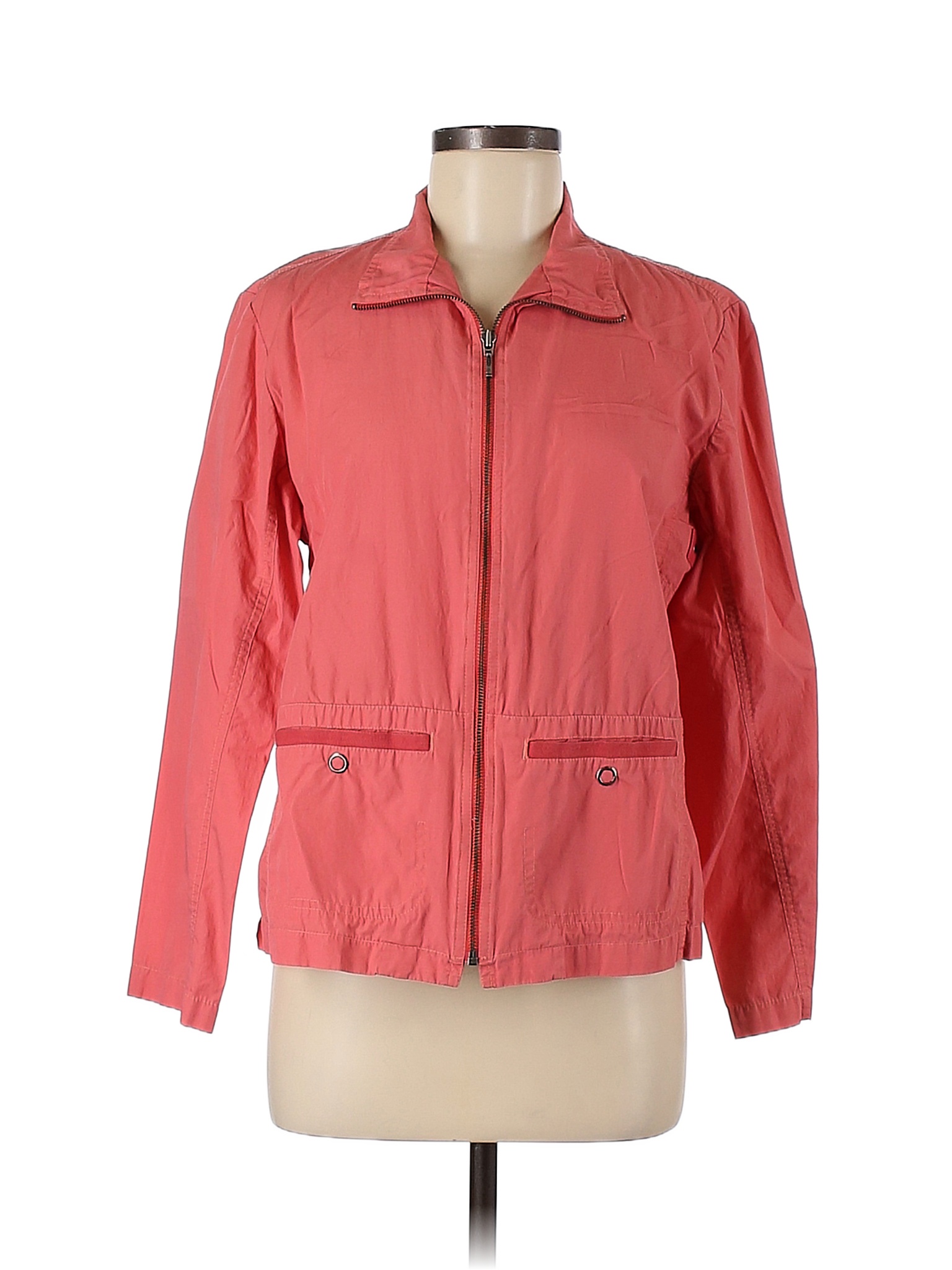 Chico's 100% Cotton Solid Pink Jacket Size Med (1) - 86% off | thredUP
