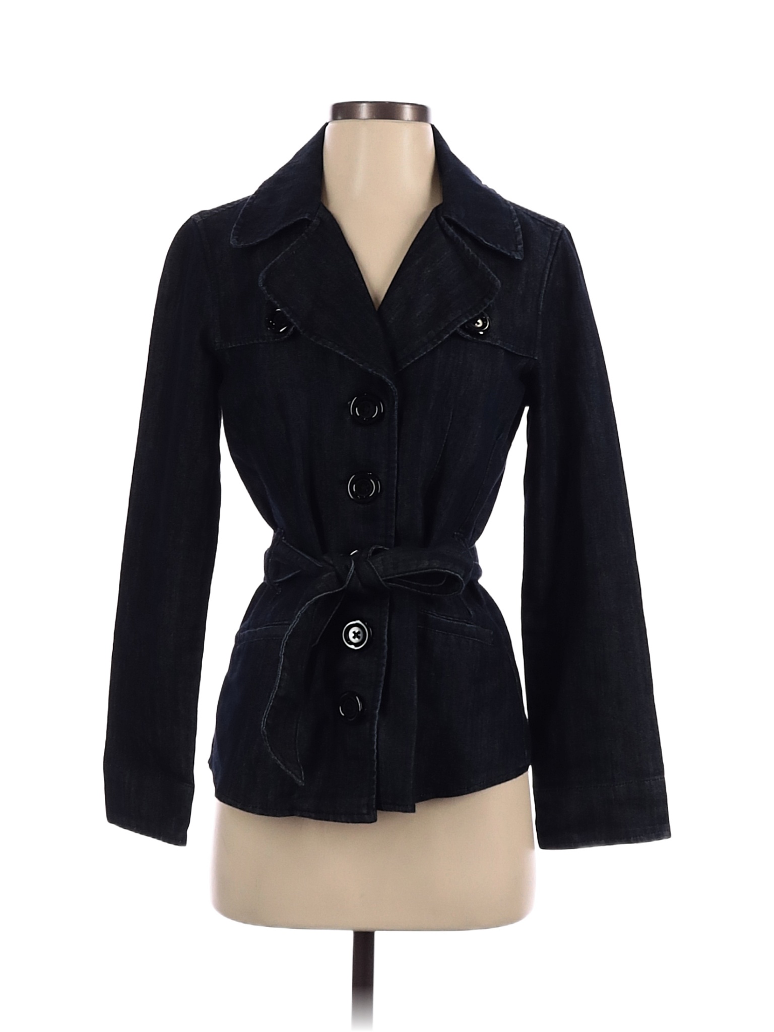 Baccini Solid Black Blue Jacket Size S - 66% off | thredUP