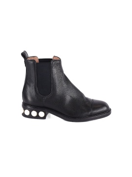 Louise et Cie, Shoes, Louise Et Cie Black Leather Ankle Boot With Pearl