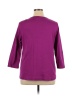 Karen Scott 100% Cotton Solid Colored Purple Long Sleeve Top Size XL - photo 2