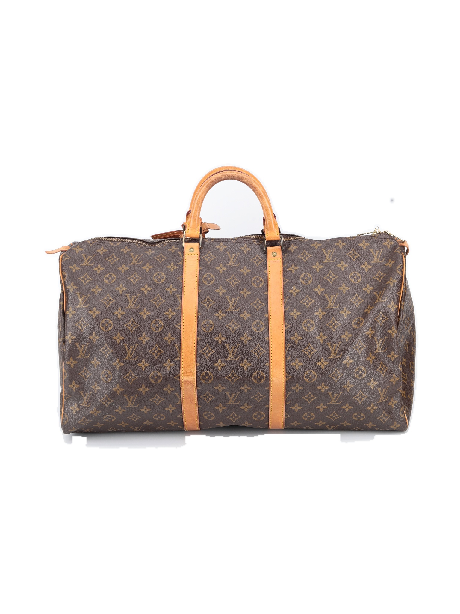 Louis Vuitton 100% Coated Canvas Color Block Colored Brown Vintage Monogram Keepall  55 Weekender Bag One Size - 67% off