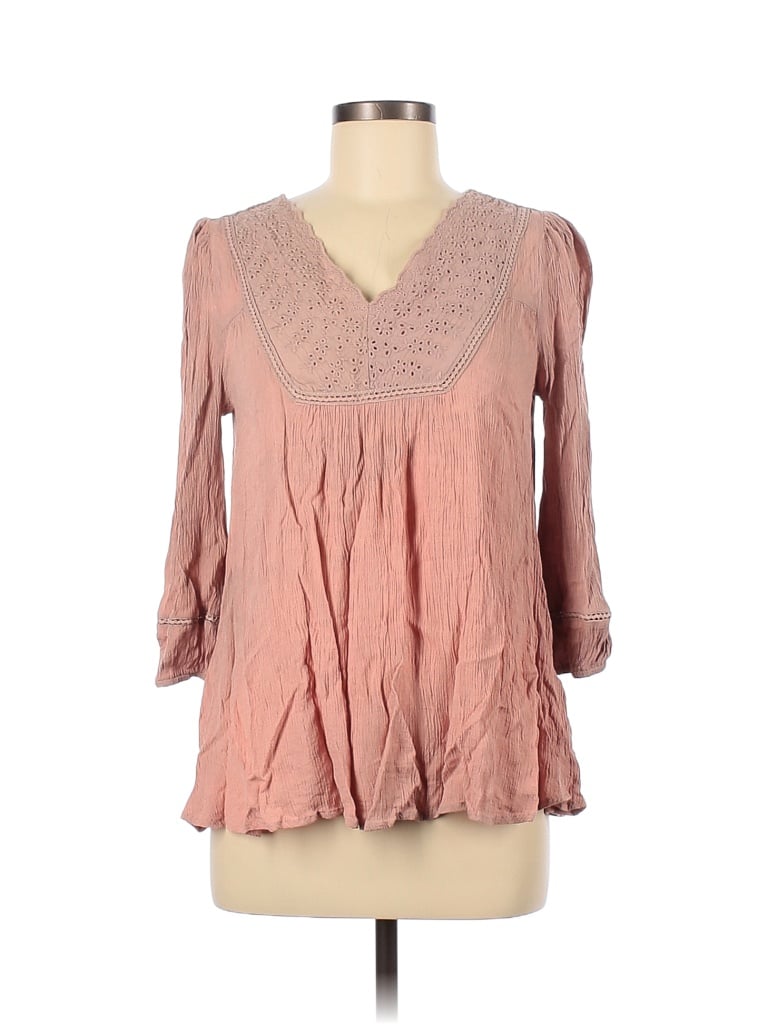 Andree 100% Rayon Pink 3/4 Sleeve Blouse Size M - photo 1