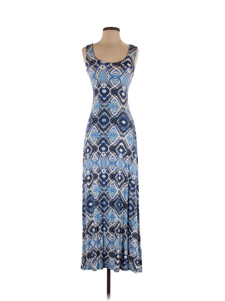 Ella Moss Aztec Or Tribal Print Blue Casual Dress Size S - photo 1