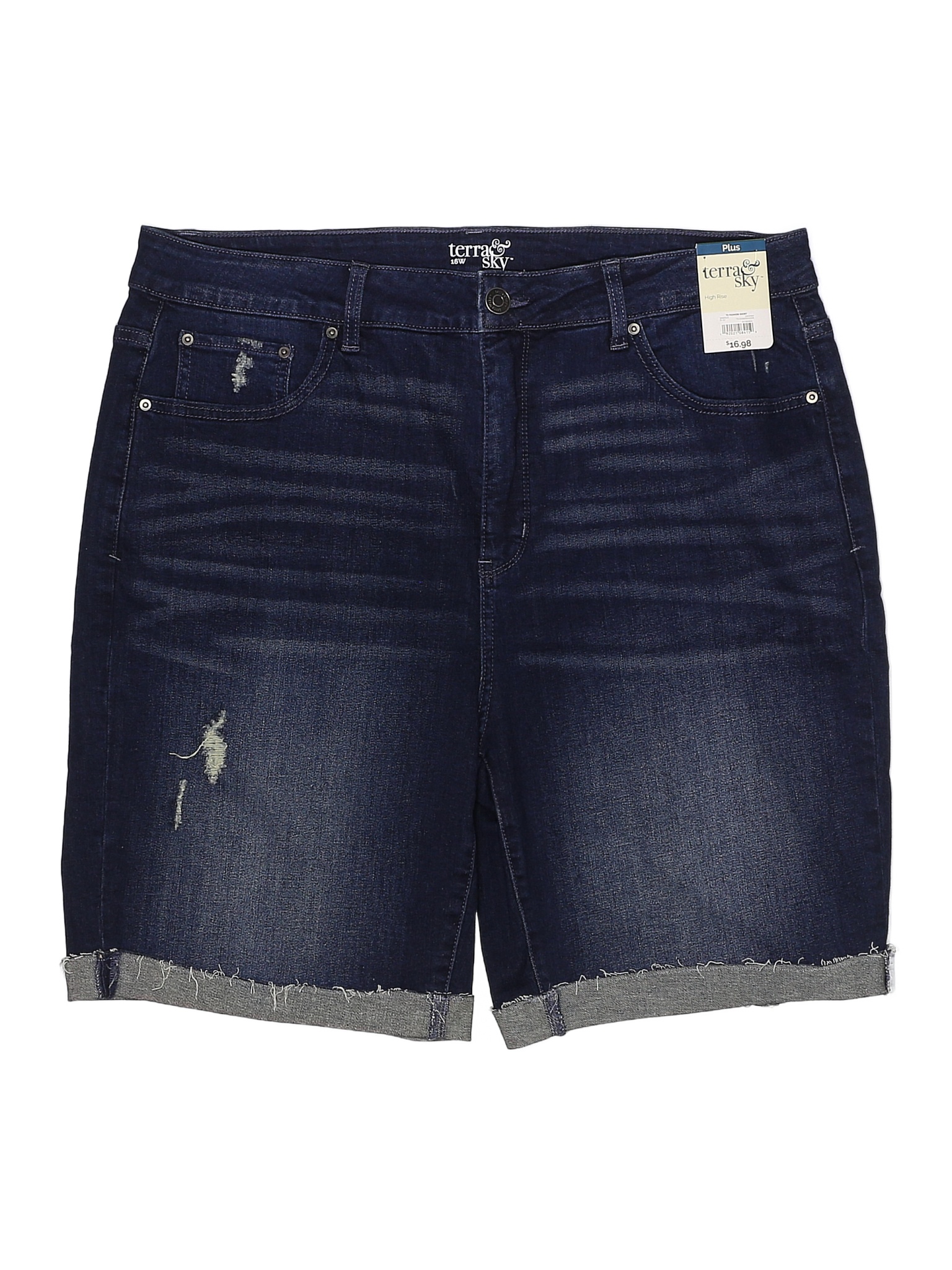Terra & Sky Blue Denim Shorts Size 16 17 off thredUP