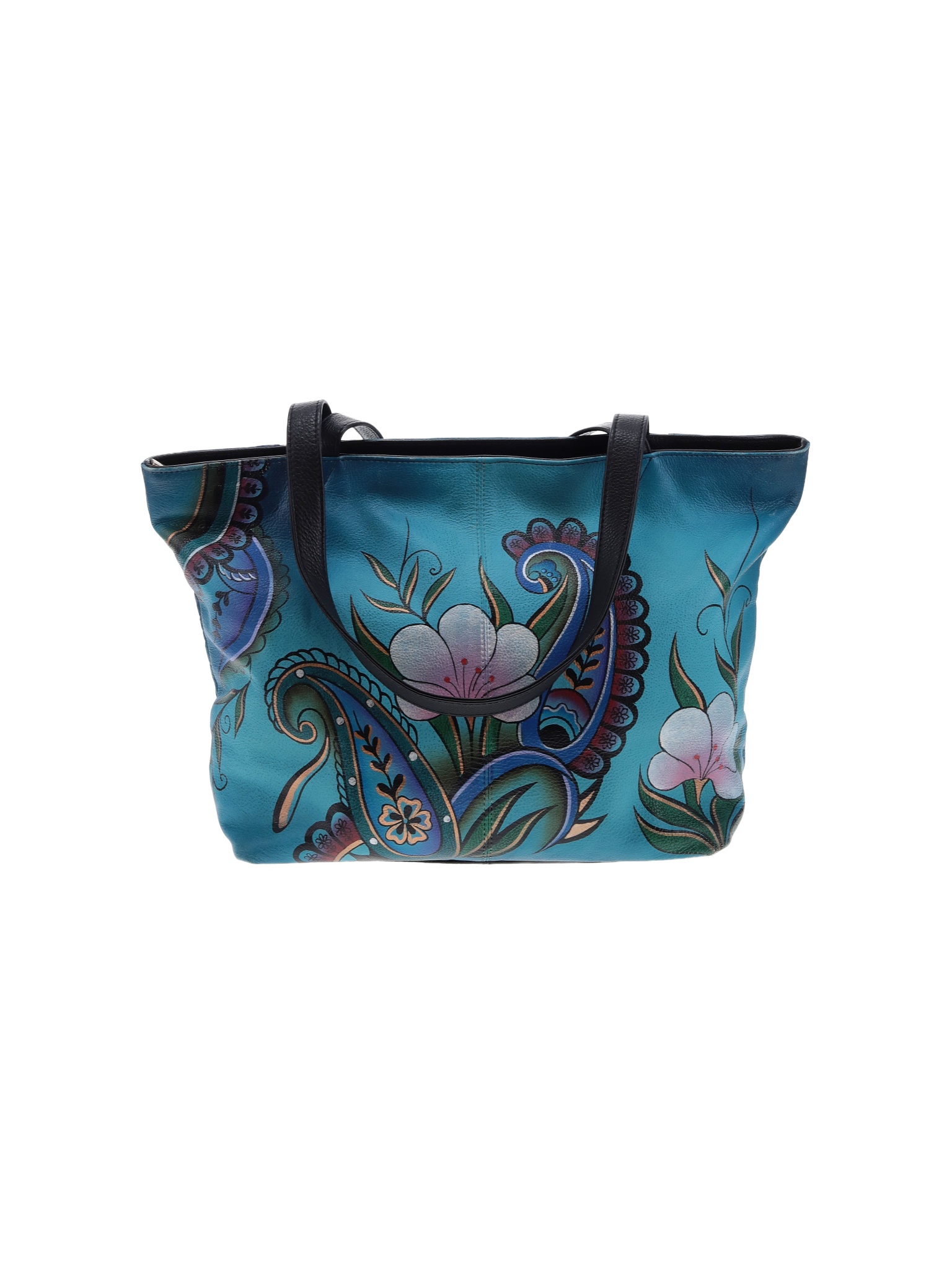 Anuschka Hand-Painted Leather Tote Bag - Small Artisan Handbag With Zip, Anna Design