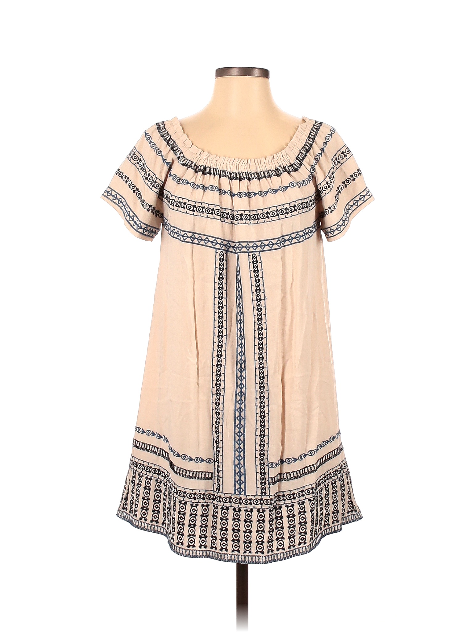 Heartloom 100% Rayon Aztec Or Tribal Print Tan Casual Dress Size S - 90 ...