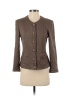St. John Collection Color Block Solid Brown Wool Cardigan Size 4 - photo 1