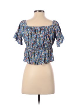 American Eagle Outfitters American Eagle Blue Floral Crop Top Size XS Cottagecore Boho Y2K 90s Babydoll (view 2)