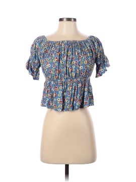 American Eagle Outfitters American Eagle Blue Floral Crop Top Size XS Cottagecore Boho Y2K 90s Babydoll (view 1)