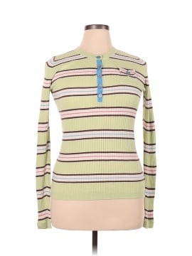 American Eagle Outfitters Women's Stripe Rib Henley Sweater (view 1)