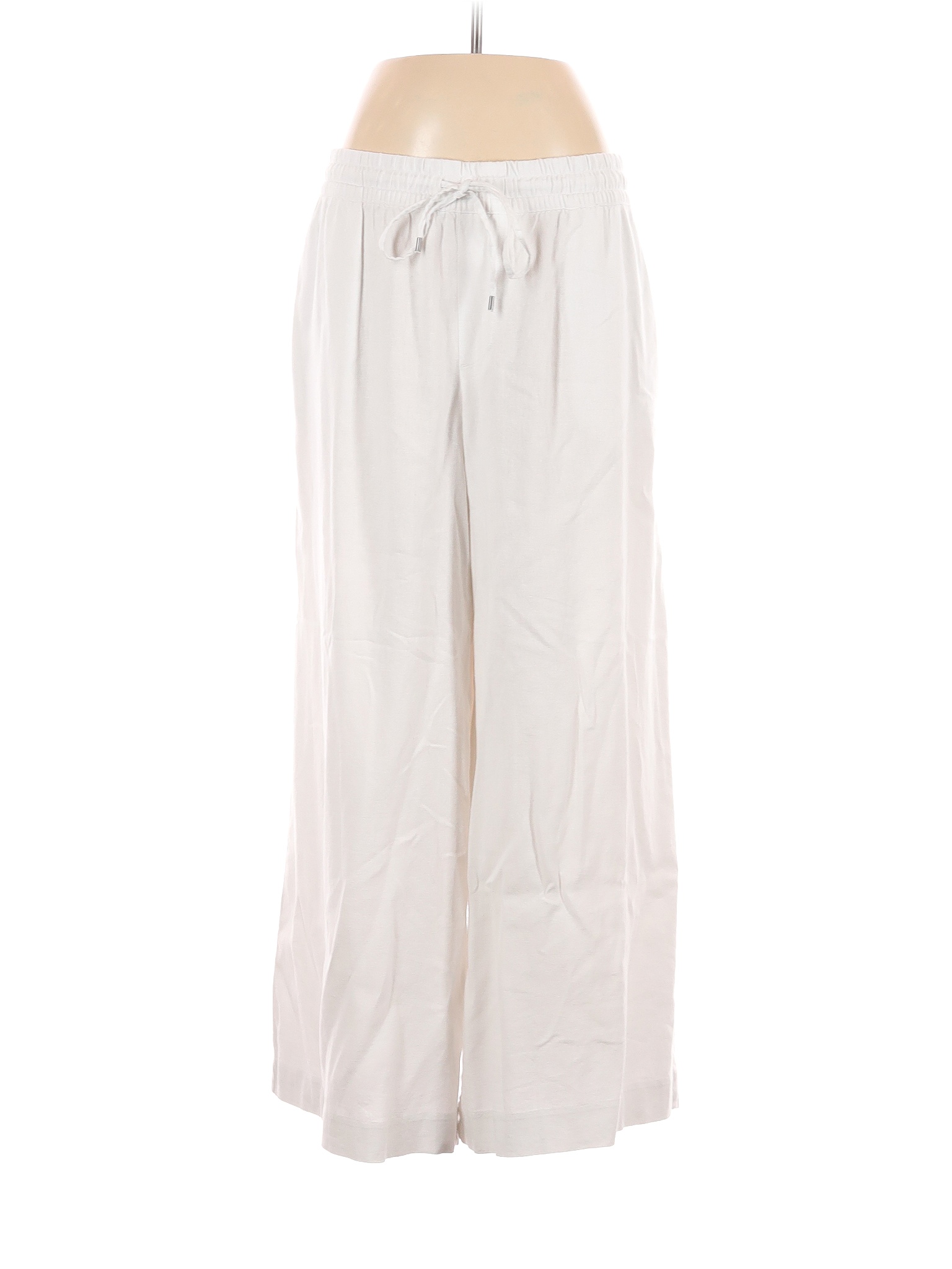 Chaps Solid White Linen Pants Size L 60 off thredUP
