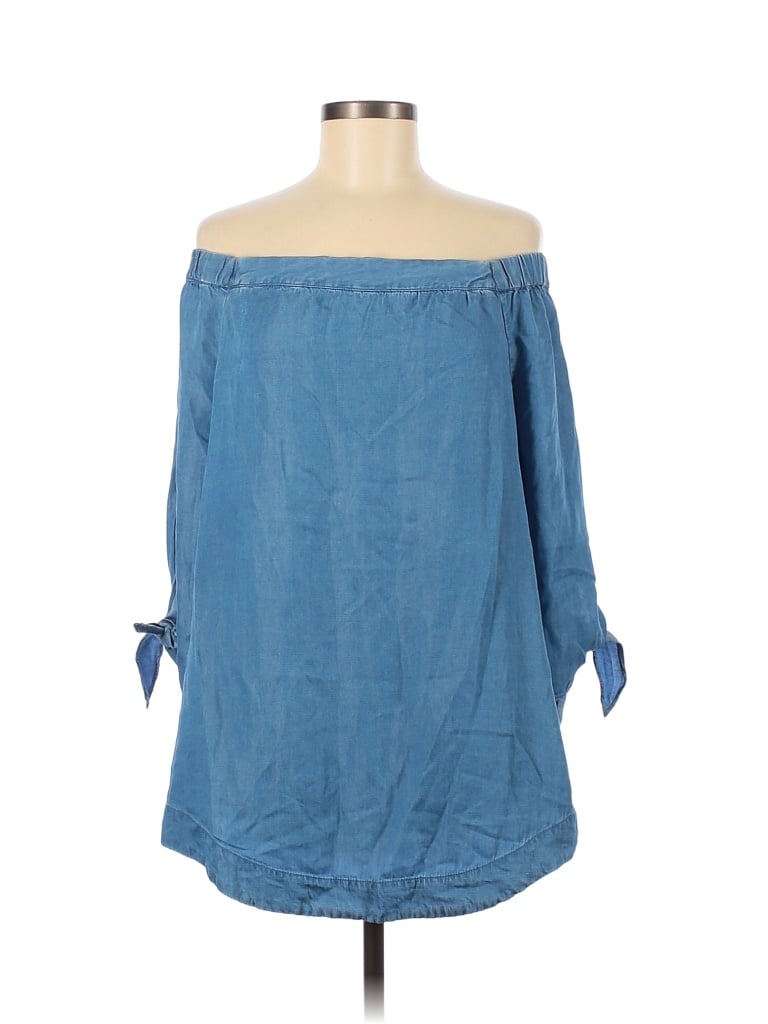 Pre-owned Style & Co 3/4 Sleeve Blouse In Blue