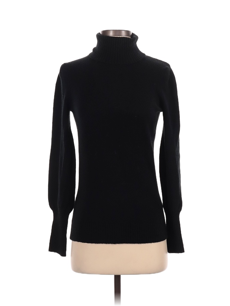 JCPenney Color Block Solid Black Turtleneck Sweater Size XXS 64 off
