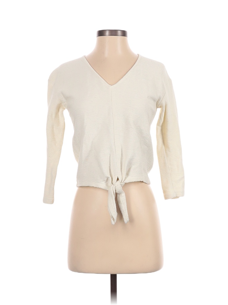 TeXTURE & THREAD Madewell 100% Cotton Colored Ivory Long Sleeve Top Size XXS - photo 1
