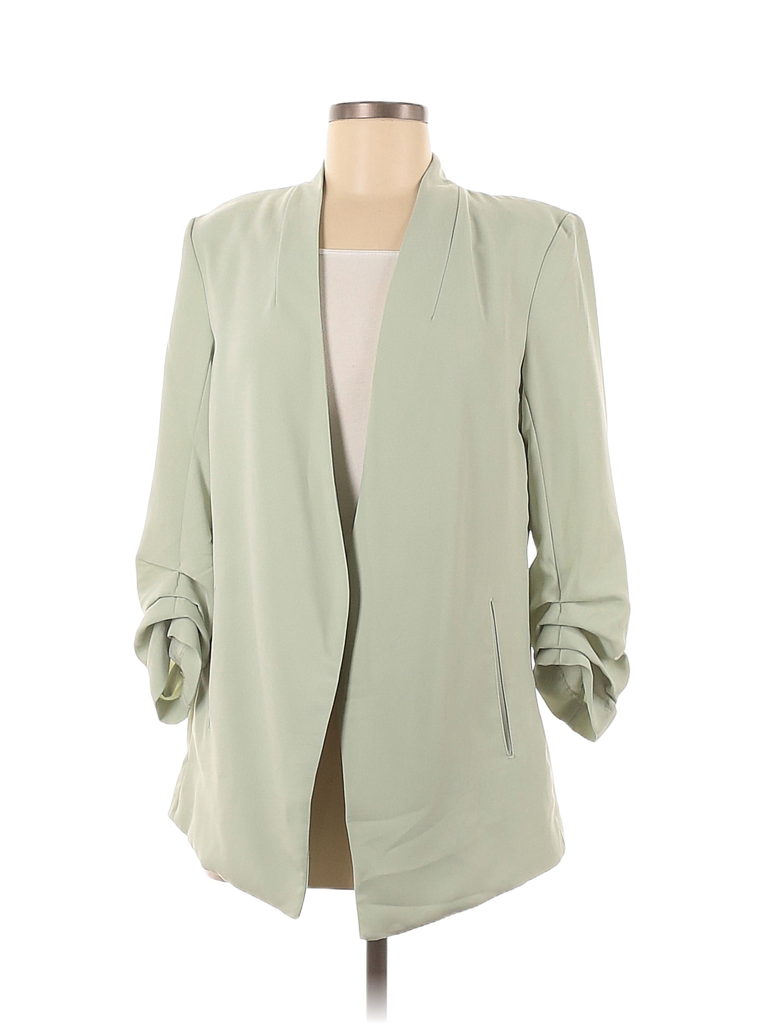 Rachel Zoe 100 Polyester Solid Colored Green Blazer Size M 77 Off