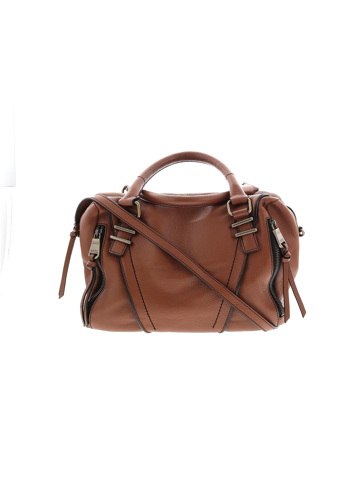 Marc New York Andrew Marc Solid Colored Brown Leather Satchel One Size