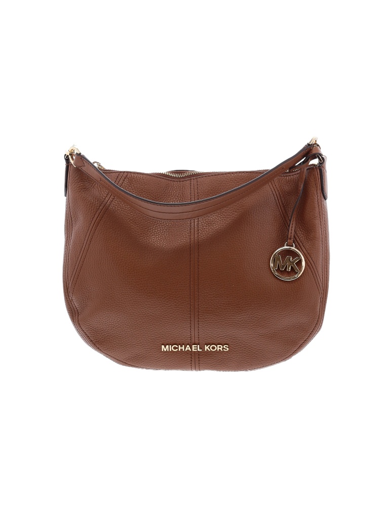 Michael Kors Solid Colored Brown Leather Shoulder Bag One Size - photo 1