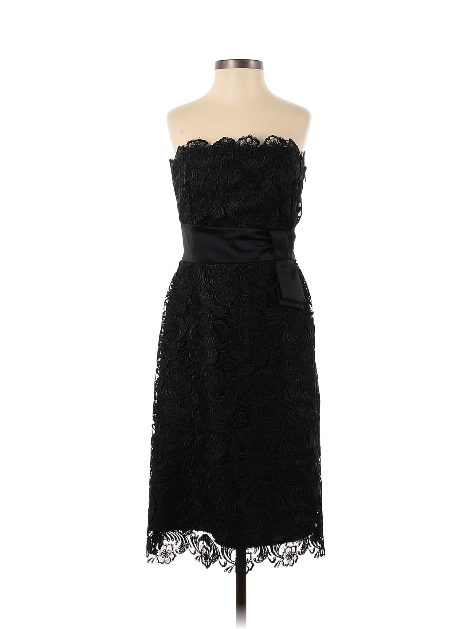 White House Black Market 100% Polyester Damask Black Cocktail Dress ...