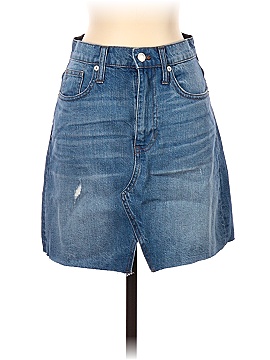Madewell Rigid Denim A-Line Mini Skirt in Keene Wash: Cutout Edition (view 1)