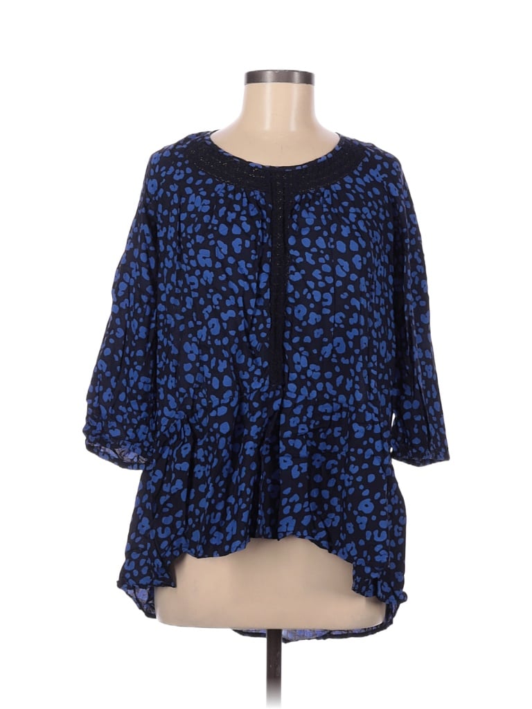 Pre-owned Hd In Paris 3/4 Sleeve Blouse In Blue