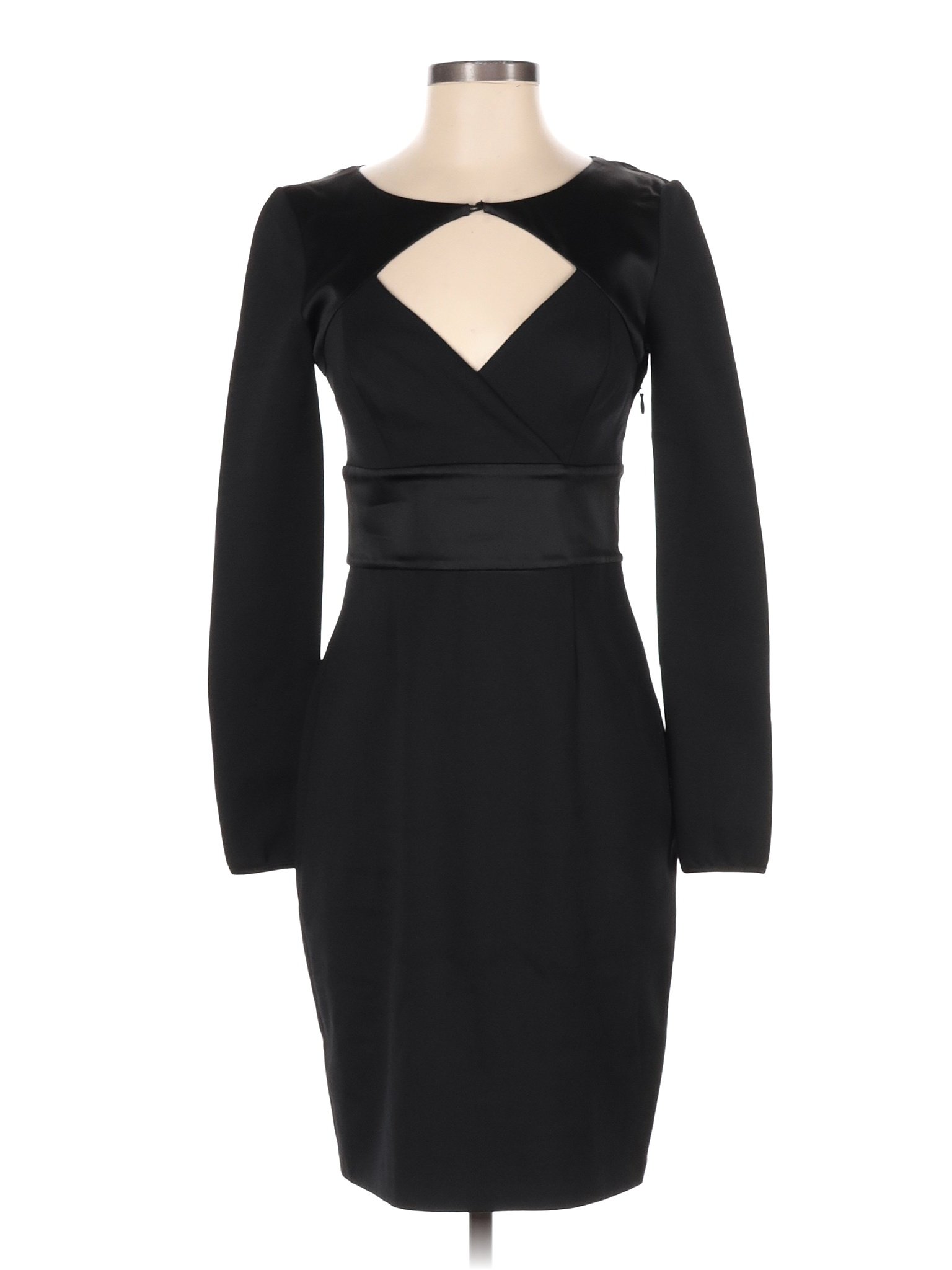 Halston Heritage Solid Black Cocktail Dress Size 4 82 Off Thredup